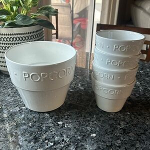 Crate & Barrel ceramic Popcorn set